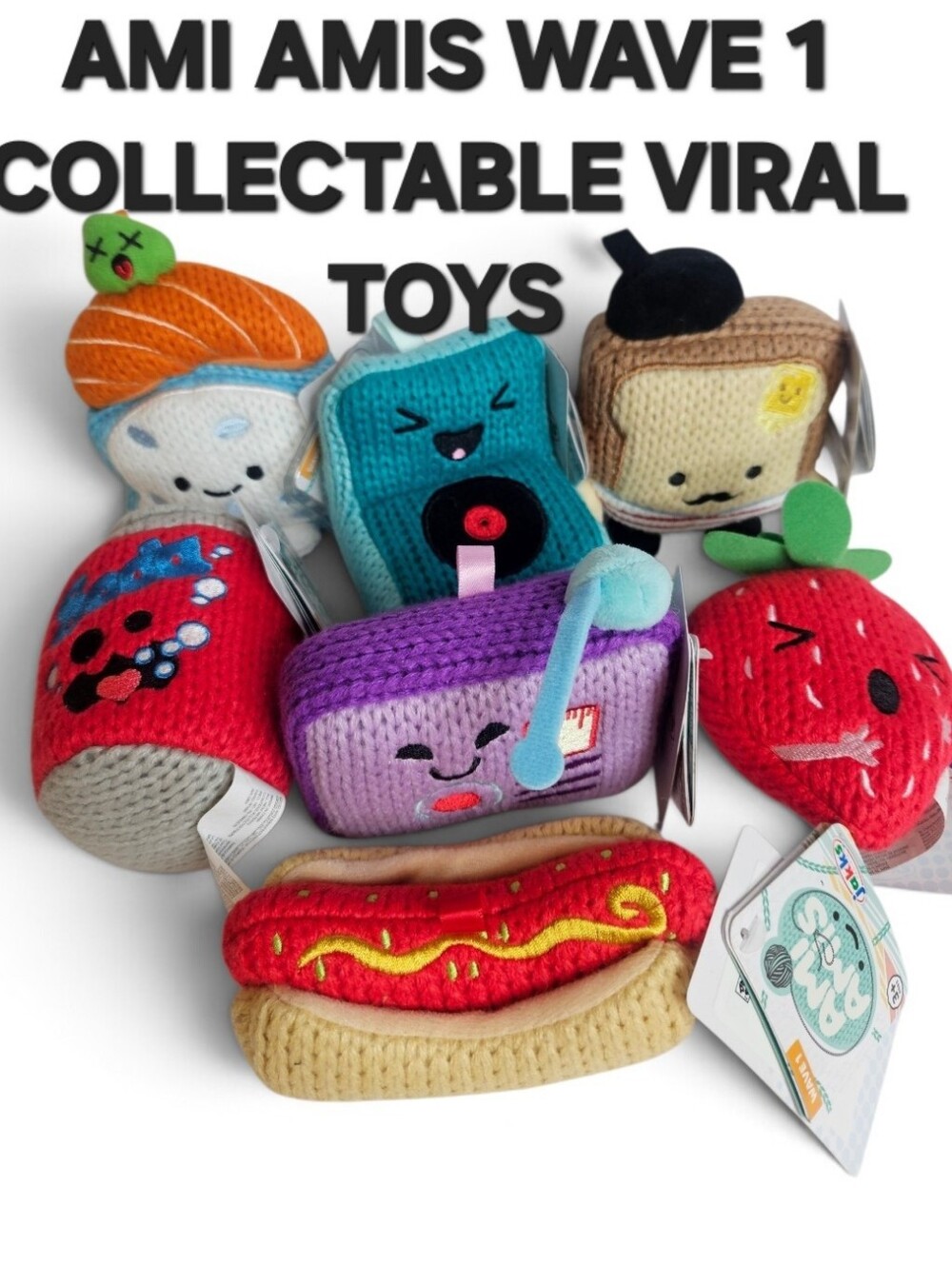 RARE FIND VIRAL AMI AMIS WAVE 1 KNITTED PLUSH COLLECTION BY JAKKS-PACIFIC